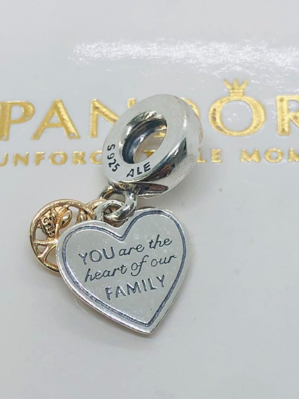 Pandora Two-tone Family Tree & Heart Dangle Charm